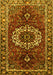 Medallion Yellow Traditional Rug, tr4010yw