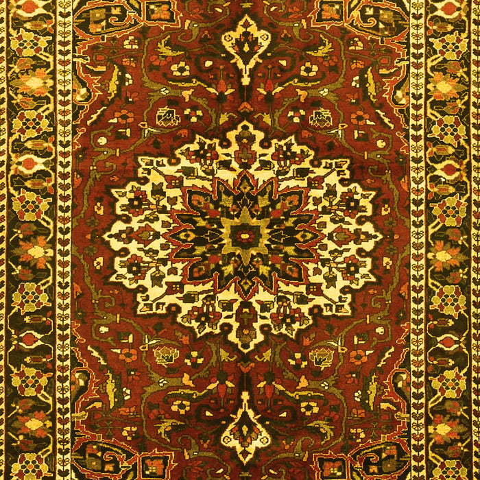 Medallion Yellow Traditional Rug, tr4010yw