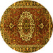 Round Medallion Yellow Traditional Rug, tr4010yw