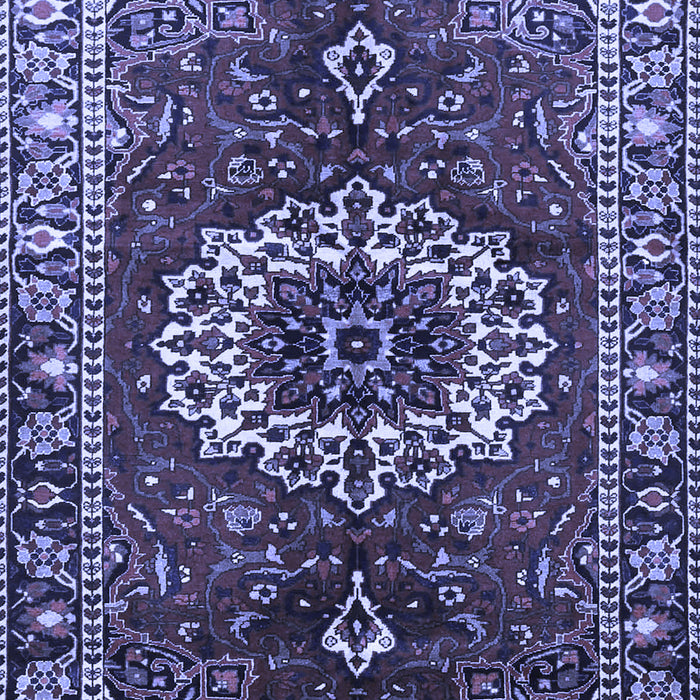 Machine Washable Medallion Blue Traditional Rug, wshtr4010blu