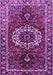 Machine Washable Medallion Purple Traditional Area Rugs, wshtr4010pur