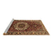 Sideview of Machine Washable Medallion Brown Traditional Rug, wshtr4010brn