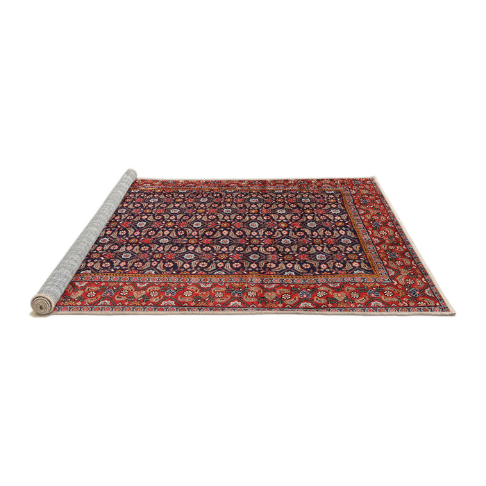 Sideview of Machine Washable Traditional Orange Salmon Pink Rug, wshtr4011