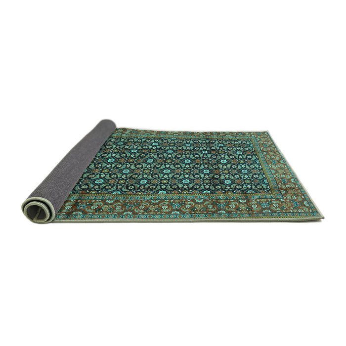 Sideview of Persian Turquoise Traditional Rug, tr4011turq