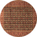 Round Persian Brown Traditional Rug, tr4011brn