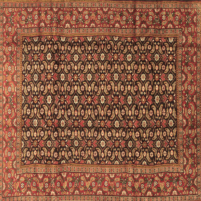 Square Machine Washable Persian Brown Traditional Rug, wshtr4011brn