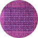 Round Persian Purple Traditional Rug, tr4011pur