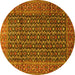 Round Persian Yellow Traditional Rug, tr4011yw