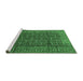 Sideview of Machine Washable Persian Emerald Green Traditional Area Rugs, wshtr4011emgrn