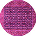 Round Persian Pink Traditional Rug, tr4011pnk