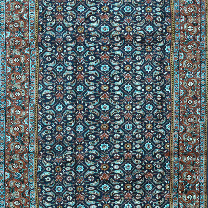 Machine Washable Persian Light Blue Traditional Rug, wshtr4011lblu