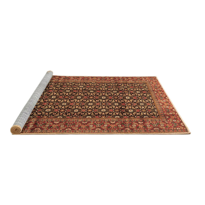 Sideview of Machine Washable Persian Brown Traditional Rug, wshtr4011brn