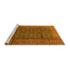 Sideview of Machine Washable Persian Yellow Traditional Rug, wshtr4011yw