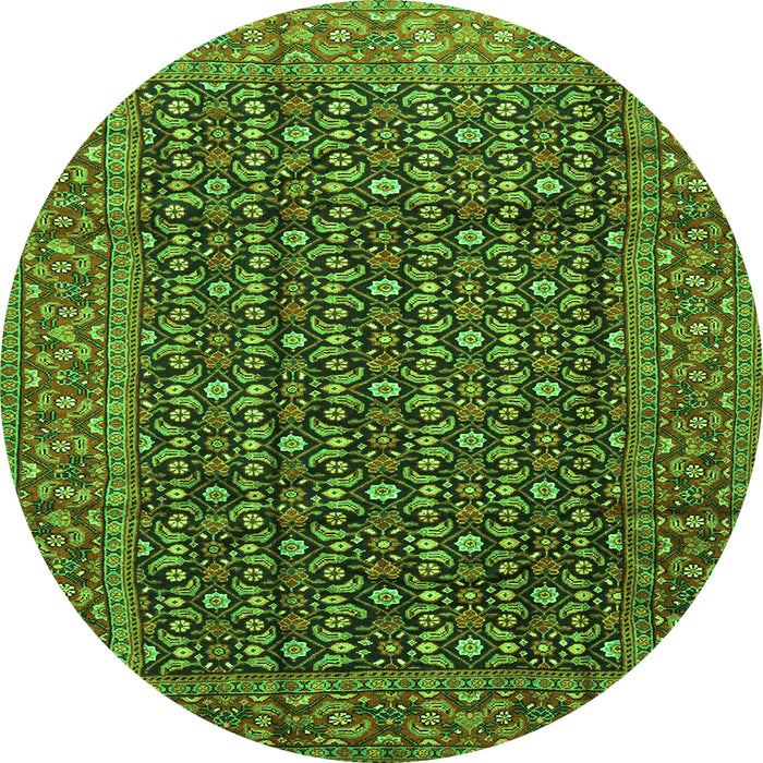 Square Persian Green Traditional Rug, tr4011grn