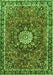 Serging Thickness of Machine Washable Medallion Green Traditional Area Rugs, wshtr4012grn