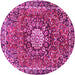 Round Medallion Pink Traditional Rug, tr4012pnk