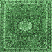 Square Medallion Emerald Green Traditional Rug, tr4012emgrn