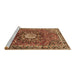 Sideview of Machine Washable Medallion Brown Traditional Rug, wshtr4012brn