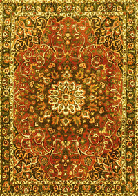 Medallion Yellow Traditional Rug, tr4012yw