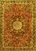 Machine Washable Medallion Yellow Traditional Rug, wshtr4012yw