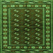 Round Machine Washable Persian Green Traditional Area Rugs, wshtr4013grn