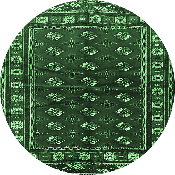 Round Persian Emerald Green Traditional Rug, tr4013emgrn