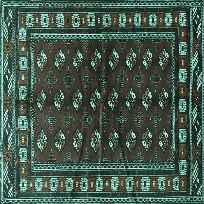 Square Machine Washable Persian Turquoise Traditional Area Rugs, wshtr4013turq
