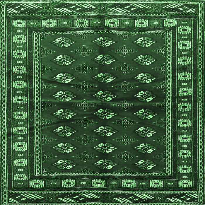 Square Machine Washable Persian Emerald Green Traditional Area Rugs, wshtr4013emgrn