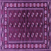 Square Machine Washable Persian Purple Traditional Area Rugs, wshtr4013pur