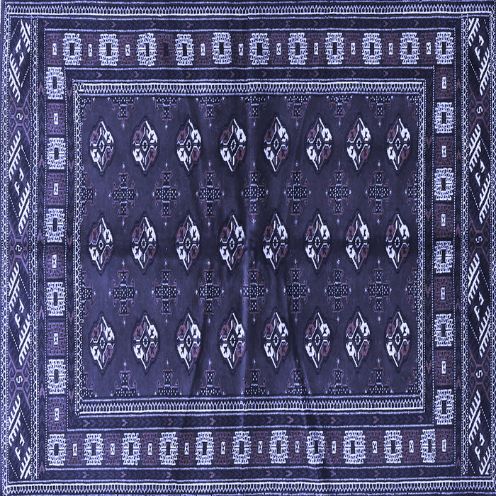 Square Machine Washable Persian Blue Traditional Rug, wshtr4013blu
