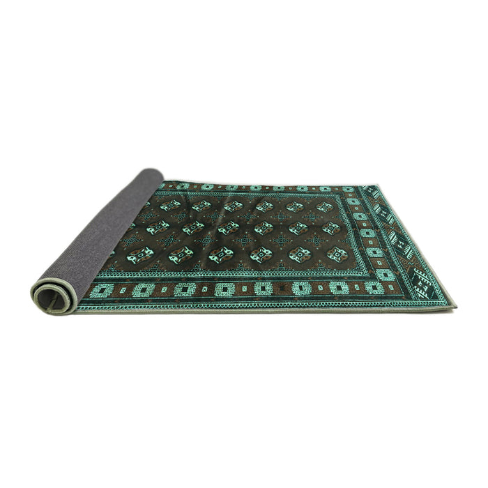 Sideview of Persian Turquoise Traditional Rug, tr4013turq