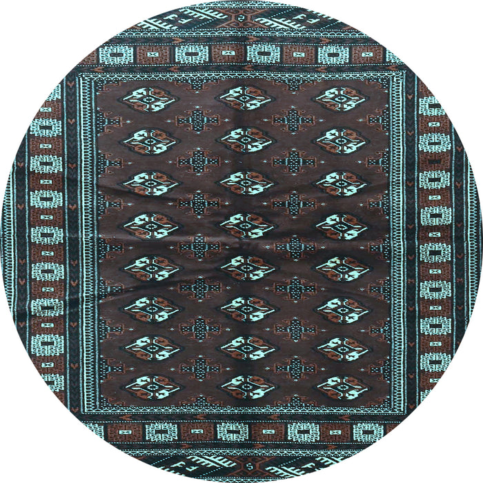 Round Persian Light Blue Traditional Rug, tr4013lblu
