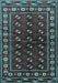 Machine Washable Persian Light Blue Traditional Rug, wshtr4013lblu