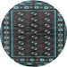 Round Machine Washable Persian Light Blue Traditional Rug, wshtr4013lblu