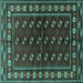 Square Persian Turquoise Traditional Rug, tr4013turq