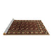 Sideview of Machine Washable Persian Brown Traditional Rug, wshtr4013brn