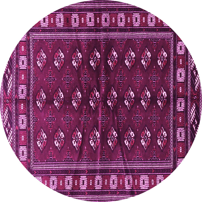 Round Machine Washable Persian Pink Traditional Rug, wshtr4013pnk