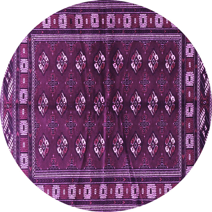 Round Machine Washable Persian Purple Traditional Area Rugs, wshtr4013pur
