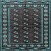 Square Machine Washable Persian Light Blue Traditional Rug, wshtr4013lblu