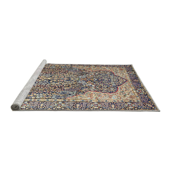 Sideview of Machine Washable Traditional Tan Brown Rug, wshtr4014