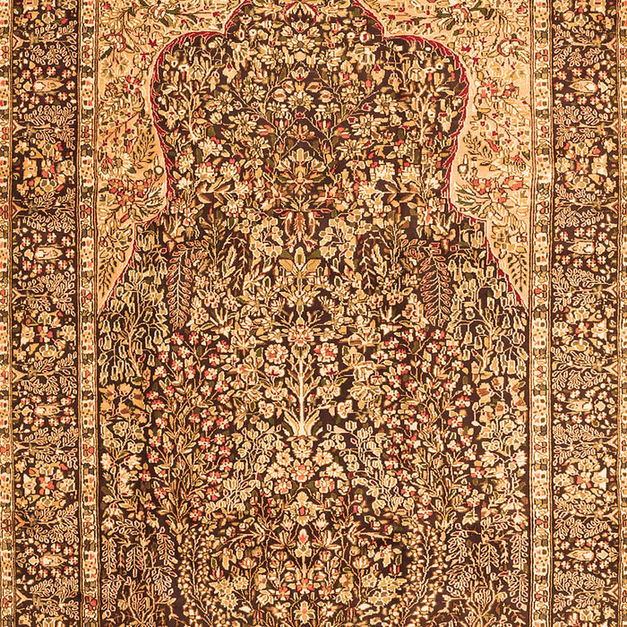 Serging Thickness of Machine Washable Persian Orange Traditional Area Rugs, wshtr4014org