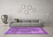 Machine Washable Persian Purple Traditional Area Rugs in a Living Room, wshtr4014pur