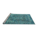 Sideview of Machine Washable Persian Light Blue Traditional Rug, wshtr4014lblu