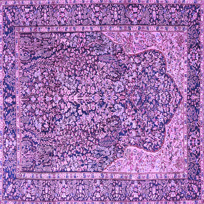 Square Machine Washable Persian Purple Traditional Area Rugs, wshtr4014pur
