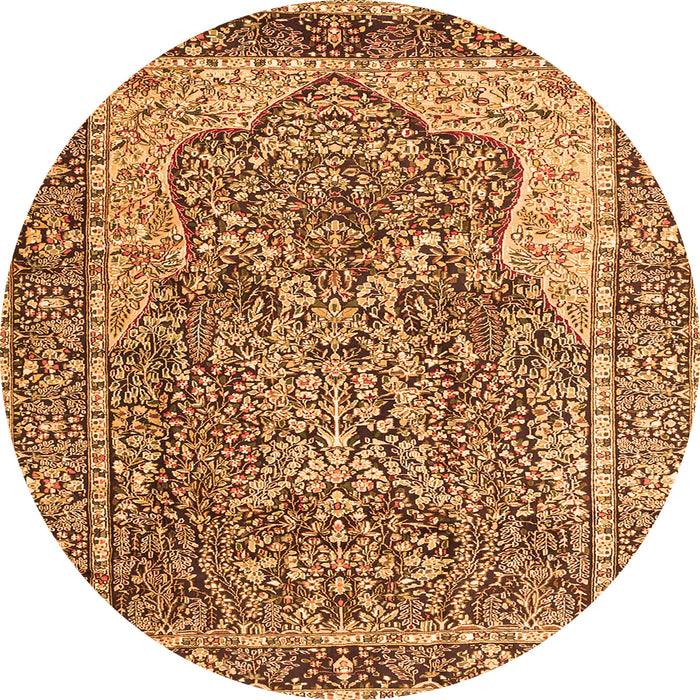 Machine Washable Persian Orange Traditional Area Rugs, wshtr4014org