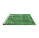 Sideview of Machine Washable Persian Emerald Green Traditional Area Rugs, wshtr4014emgrn