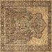 Square Persian Brown Traditional Rug, tr4014brn