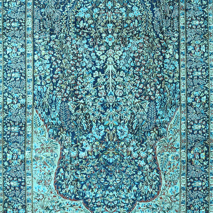 Machine Washable Persian Light Blue Traditional Rug, wshtr4014lblu