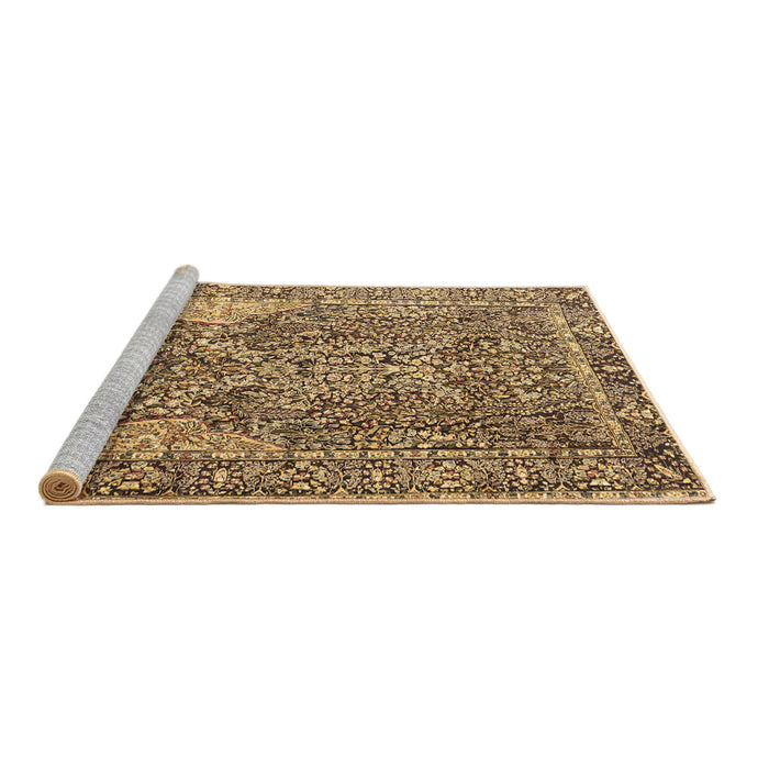 Sideview of Machine Washable Persian Brown Traditional Rug, wshtr4014brn