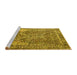 Sideview of Machine Washable Persian Yellow Traditional Rug, wshtr4014yw